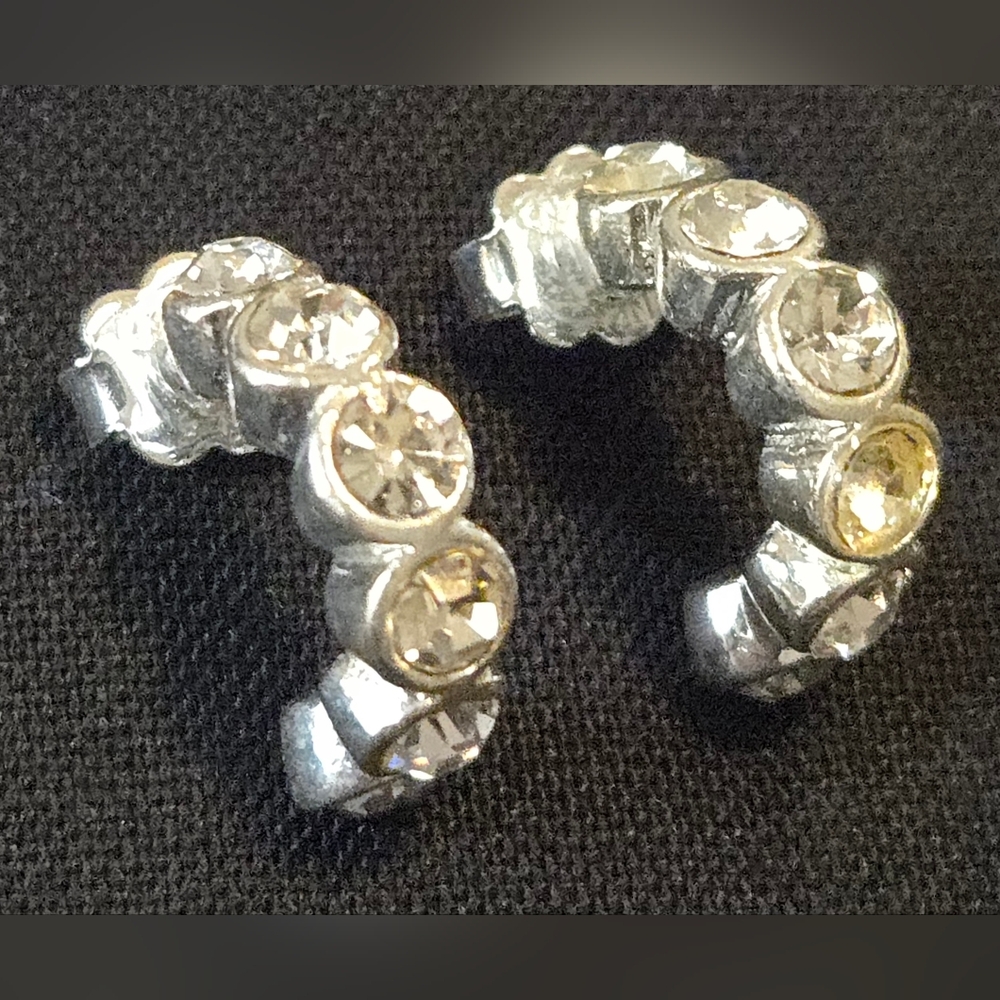 Vintage Avon Silver Half Hoop Earrings